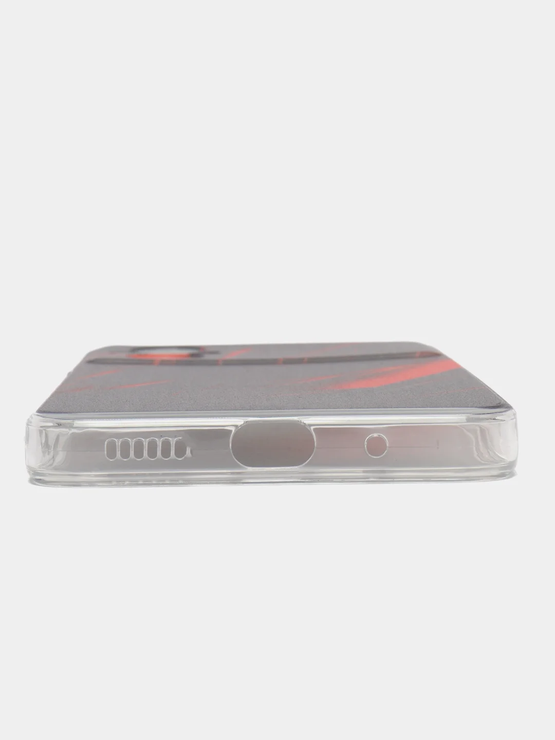 Красный силиконовый чехол на Xiaomi Poco M5 / Сяоми Поко M5 прозрачный, с рисунком, защита камеры
