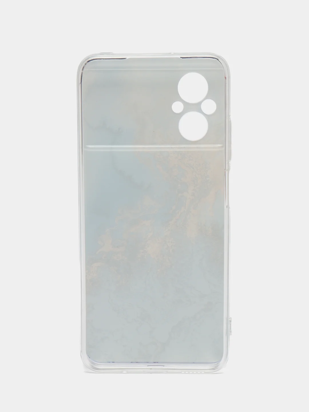 Голубой силиконовый чехол на Xiaomi Poco M5 / Сяоми Поко M5 прозрачный, с рисунком, защита камеры