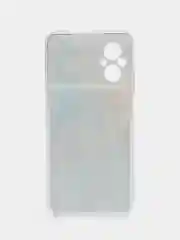 Голубой силиконовый чехол на Xiaomi Poco M5 / Сяоми Поко M5 прозрачный, с рисунком, защита камеры