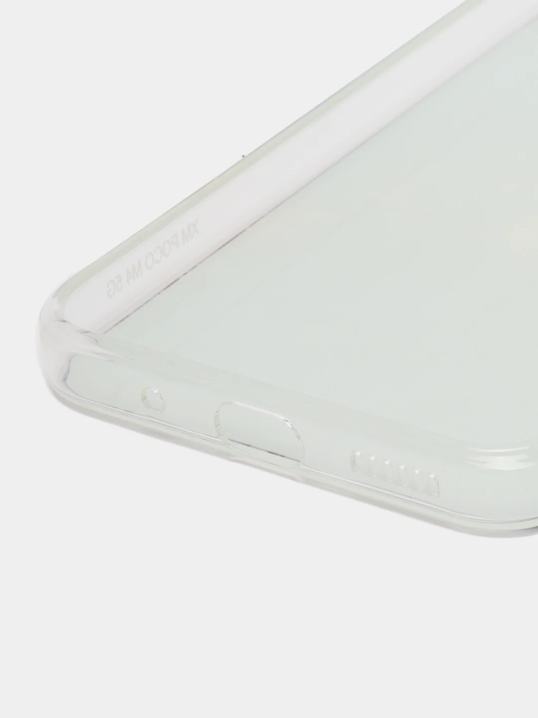Голубой силиконовый чехол на Xiaomi Poco M5 / Сяоми Поко M5 прозрачный, с рисунком, защита камеры