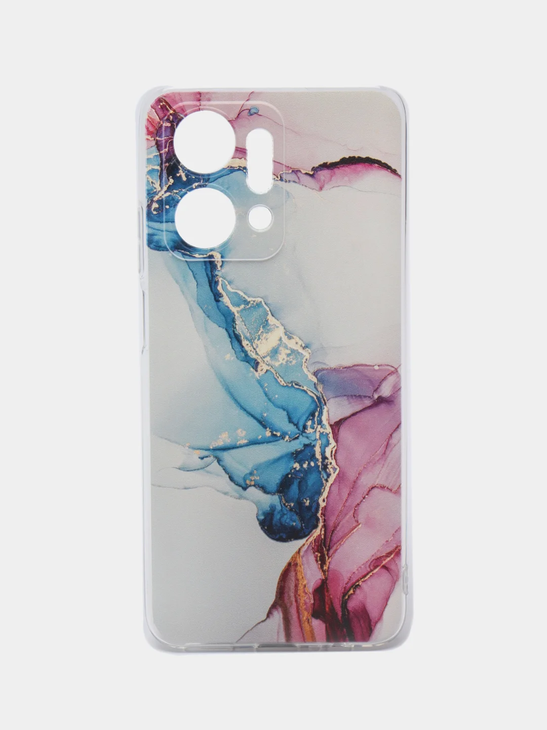 Ледяной силиконовый чехол на Honor X7A / Хонор X7A прозрачный, с рисунком, защита камеры