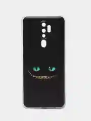 Черный силиконовый чехол на Oppo A5 2020/Оппо A5/A9 2020, прозрачный, с рисунком, защита камеры