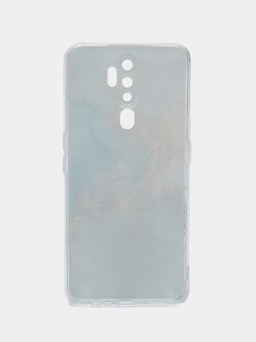 Голубой силиконовый чехол на Oppo A5 2020/Оппо A5/A9 2020, прозрачный, с рисунком, защита камеры
