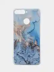 Голубой чехол на Huawei Honor 7C/7A Pro/Y6 Prime 2018 / Хонор 7С, с рисунком, защита камеры