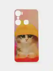 Желтый силиконовый чехол на Infinix Hot 12 Pro / Инфиникс Хот 12 Про с рисунком, защита камеры
