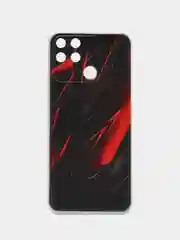 Красный силиконовый чехол на Realme Narzo 50A / Реалми Нарзо 50А с рисунком, защита камеры