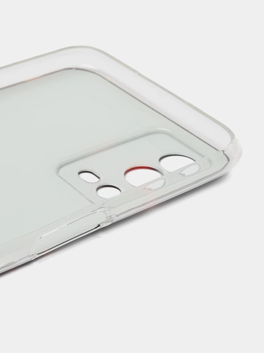 Красный силиконовый чехол на Oppo A55 4G / Оппо А55 4G прозрачный, с рисунком, защита камеры