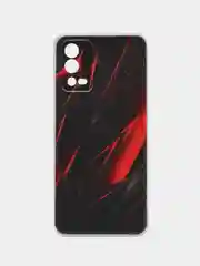 Красный силиконовый чехол на Oppo A55 4G / Оппо А55 4G прозрачный, с рисунком, защита камеры