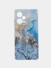 Голубой чехол на Xiaomi Redmi Note 12 Pro Plus / Сяоми Редми Нот 12 Про плюс прозрачный с рисунком