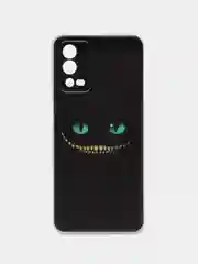 Черный силиконовый чехол на Oppo A55 4G / Оппо А55 4G прозрачный, с рисунком, защита камеры
