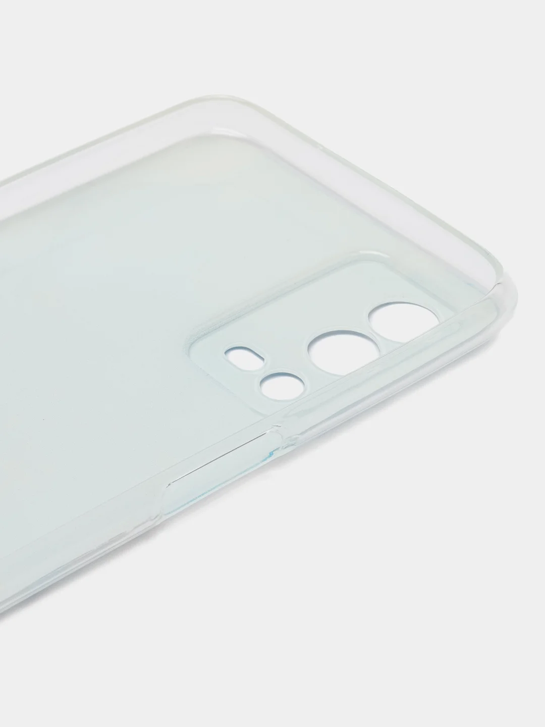 Светло-синий силиконовый чехол на Oppo A55 4G / Оппо А55 4G прозрачный, с рисунком, защита камеры