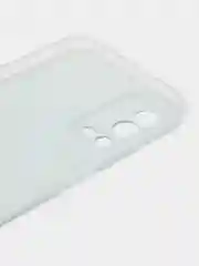 Светло-синий силиконовый чехол на Oppo A55 4G / Оппо А55 4G прозрачный, с рисунком, защита камеры