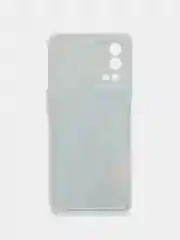 Светло-синий силиконовый чехол на Oppo A55 4G / Оппо А55 4G прозрачный, с рисунком, защита камеры