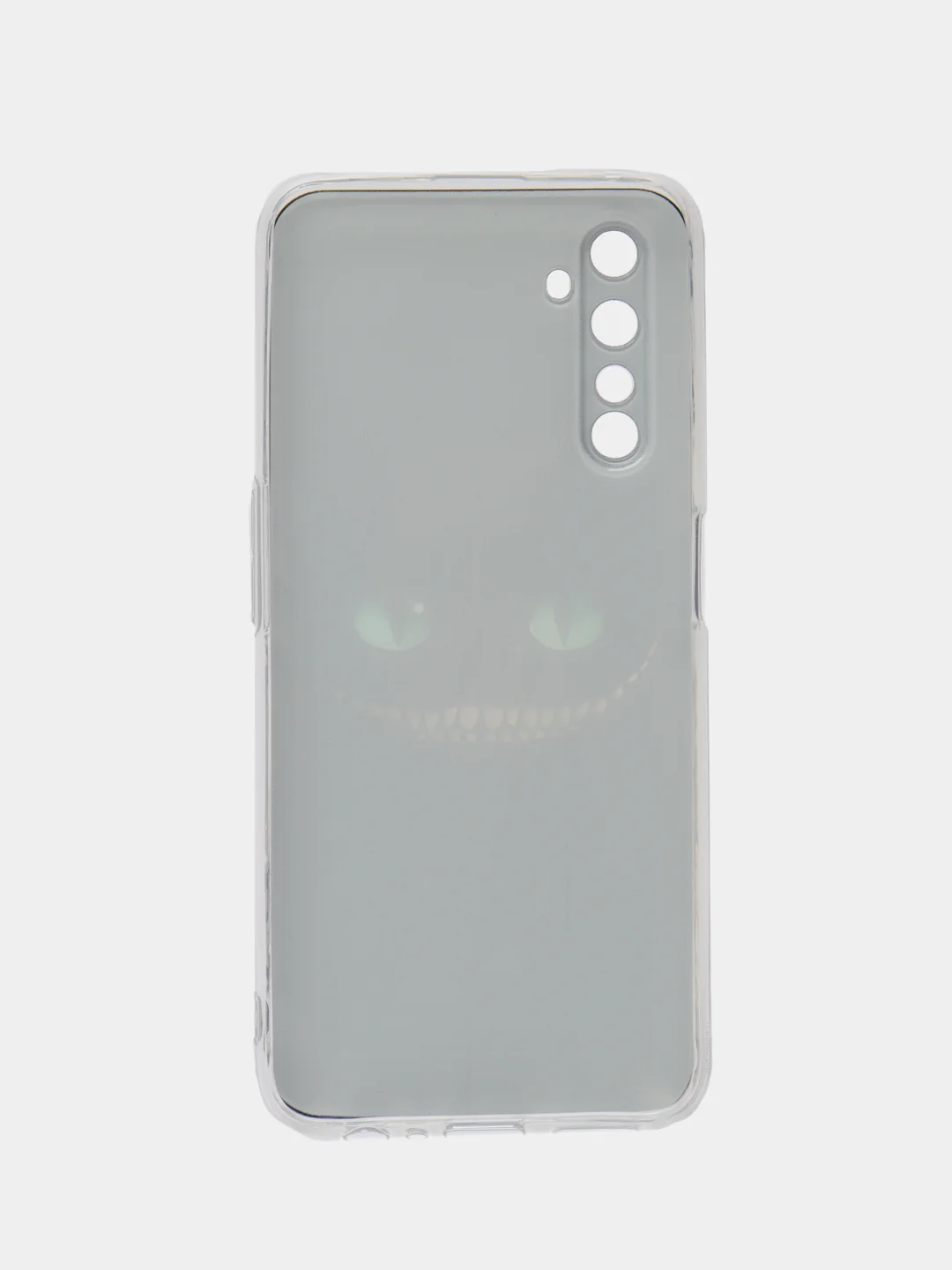 Черный силиконовый чехол на Realme 6 Pro / Реалми 6 Про прозрачный, с рисунком, защита камеры