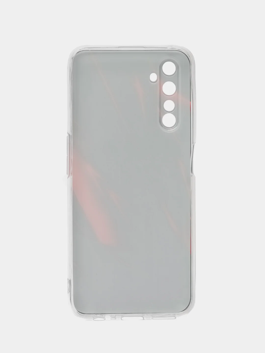 Красный силиконовый чехол на Realme 6 Pro / Реалми 6 Про прозрачный, с рисунком, защита камеры