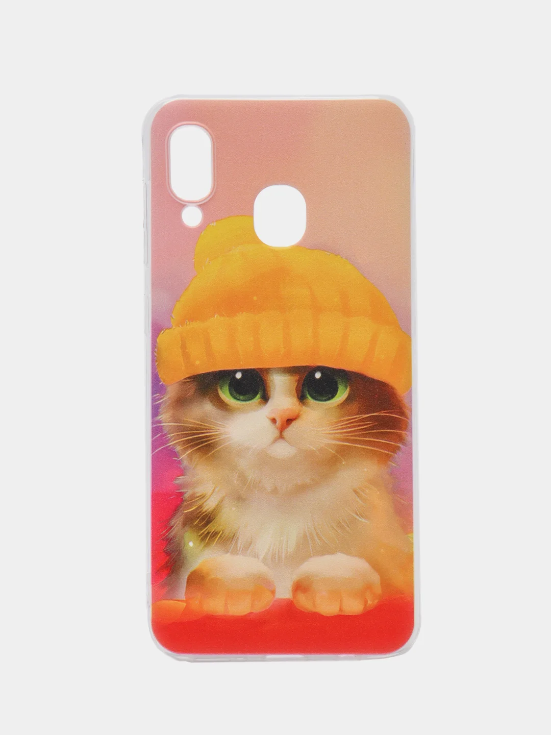 Желтый силиконовый чехол на Samsung Galaxy A30/A20 / Самсунг А30/А20 с рисунком, защита камеры