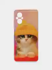 Желтый силиконовый чехол на Xiaomi Poco M5 / Сяоми Поко M5 прозрачный, с рисунком, защита камеры