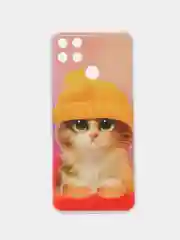 Желтый силиконовый чехол на Realme Narzo 50A / Реалми Нарзо 50А с рисунком, защита камеры