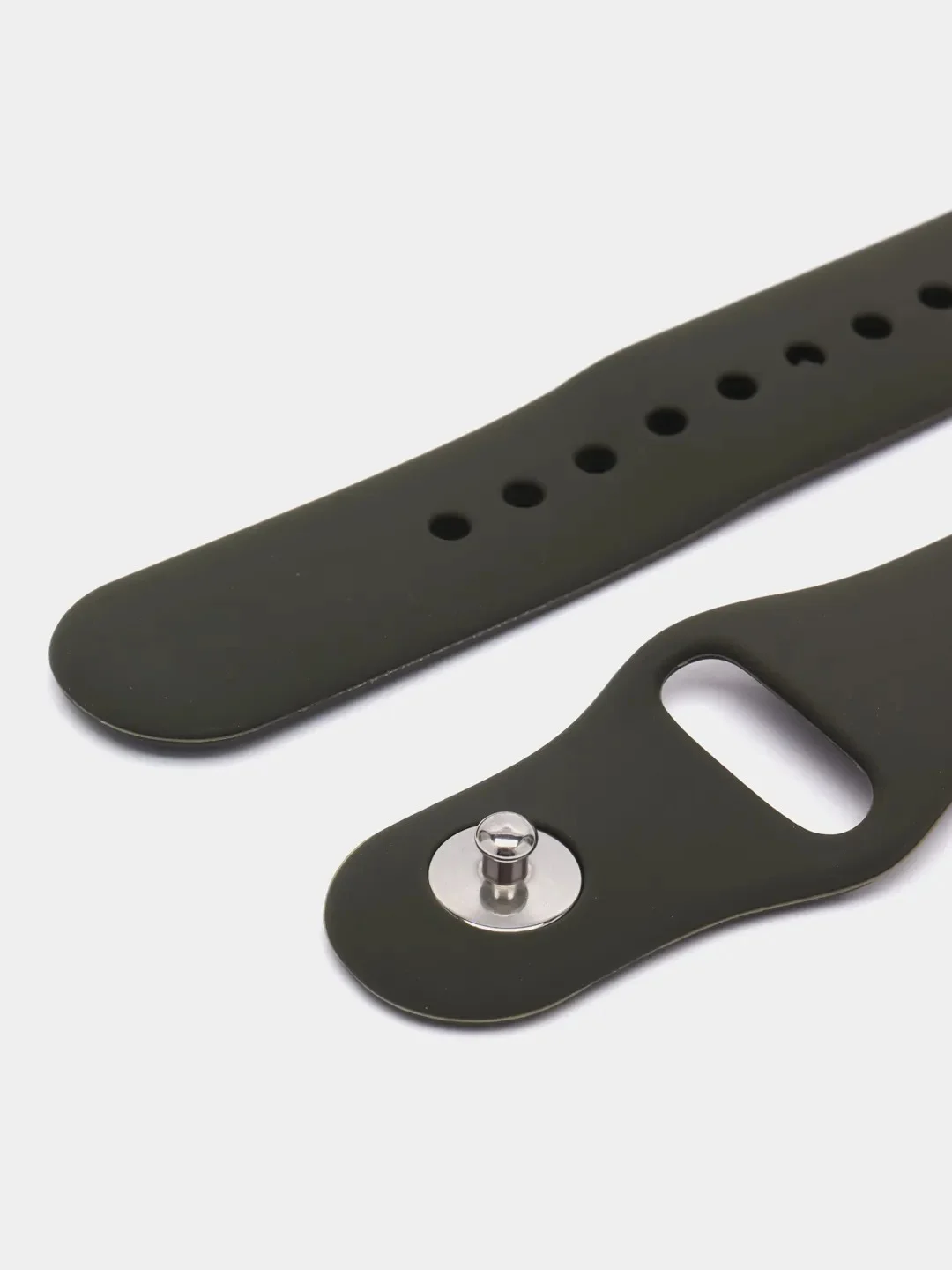 Тёмно-коричневый силиконовый ремешок для Xiaomi Amazfit Bip, Huawei, Haylou, Samsung, 20 мм, с кнопкой