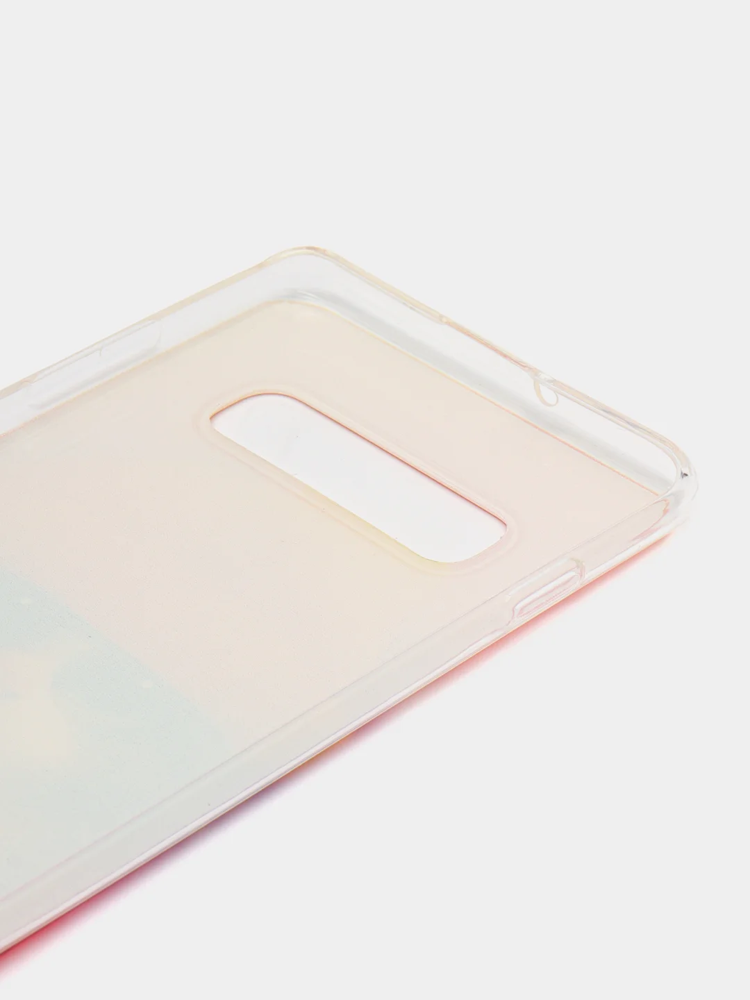 Желтый чехол на Samsung Galaxy S10 Plus / Самсунг S10 Plus прозрачный, с рисунком, защита камеры
