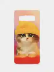 Желтый чехол на Samsung Galaxy S10 Plus / Самсунг S10 Plus прозрачный, с рисунком, защита камеры