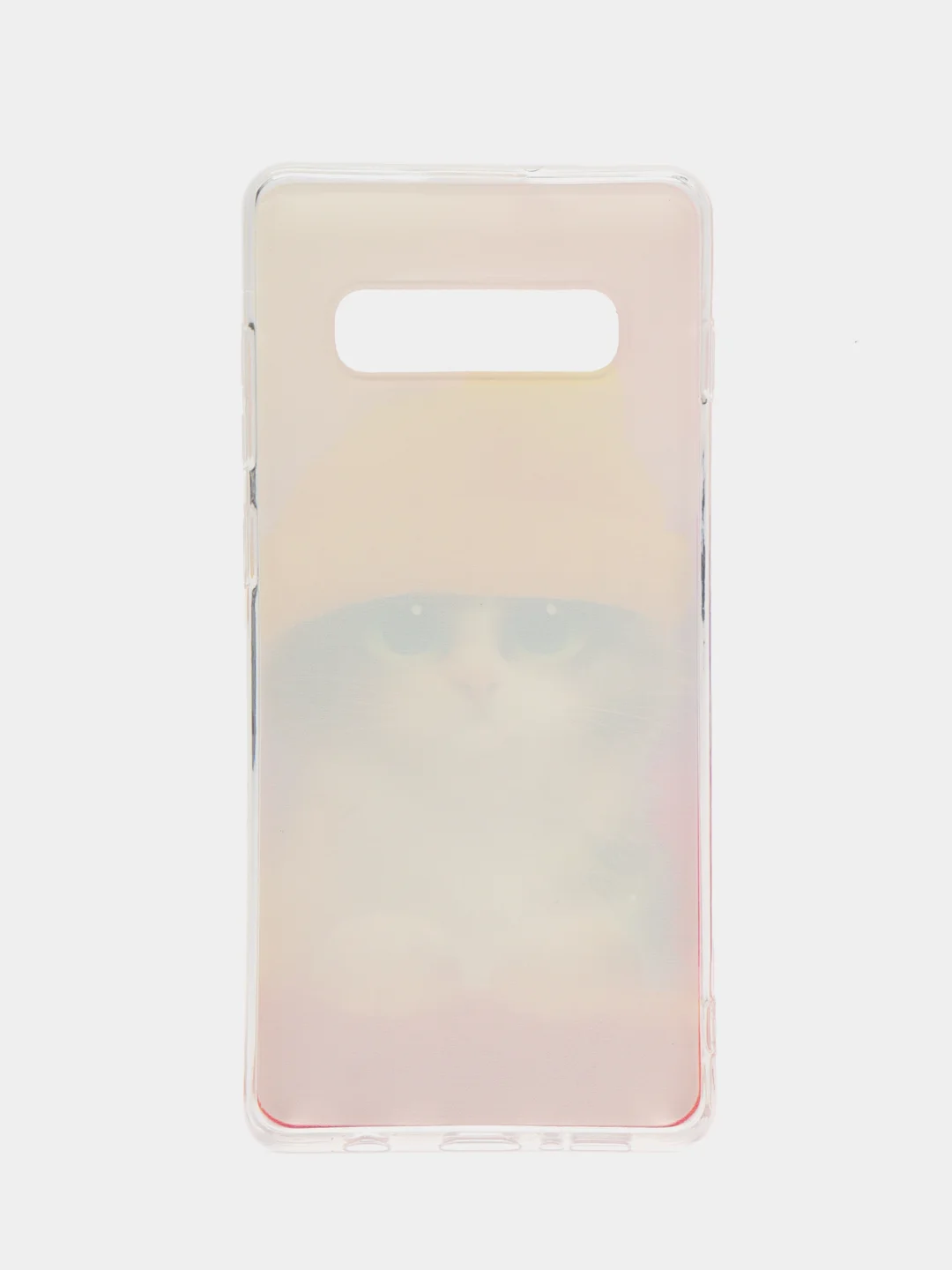 Желтый чехол на Samsung Galaxy S10 Plus / Самсунг S10 Plus прозрачный, с рисунком, защита камеры