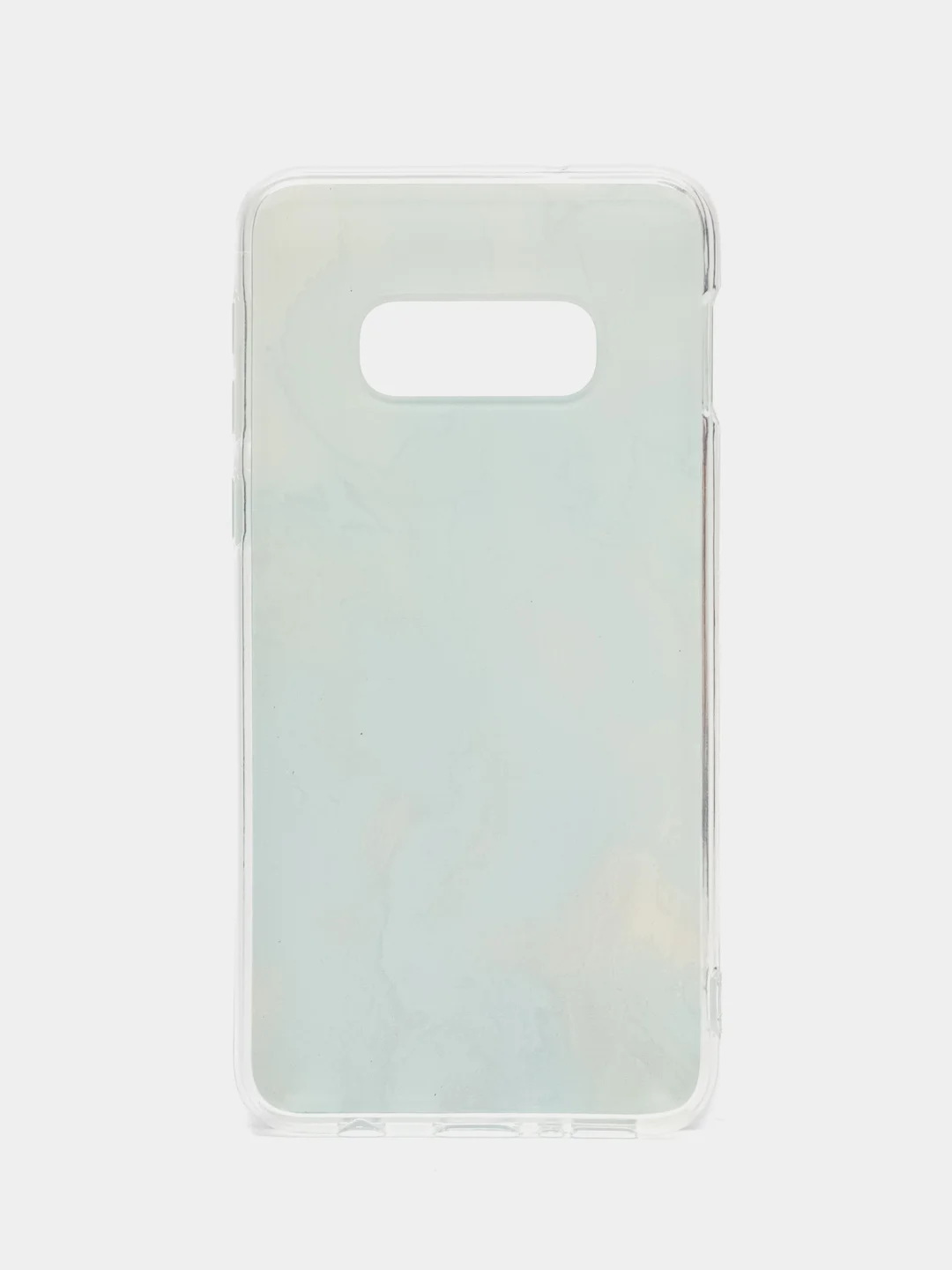 Голубой чехол на Samsung Galaxy S10 Plus / Самсунг S10 Plus прозрачный, с рисунком, защита камеры