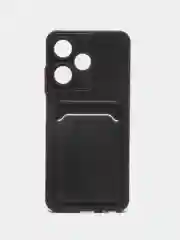Силиконовый чехол для Infinix HOT 30i (Инфиникс Хот 30Ай), с карманом для карт, прозрачный