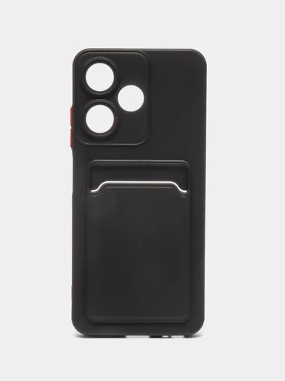Силиконовый чехол для Infinix HOT 30i (Инфиникс Хот 30Ай), с карманом для карт, прозрачный