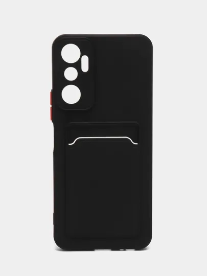 Силиконовый чехол для Infinix Hot 20 4G, c отсеком для карт (Инфиникс Хот 20), прозрачный