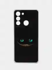 Черный силиконовый чехол на Tecno POP 5 LTE / Текно Поп 5 ЛТЕ с рисунком, защита камеры