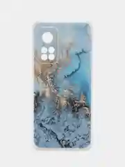 Голубой чехол на Xiaomi Mi 10T/Mi 10T Pro (Сяоми Ми 10Т/Ми 10Т Про), с рисунком, защита камеры