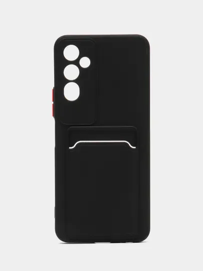 Силиконовый чехол для Tecno POVA Neo 2 (Техно Пова Нео 2), прозрачный с карманом для карт