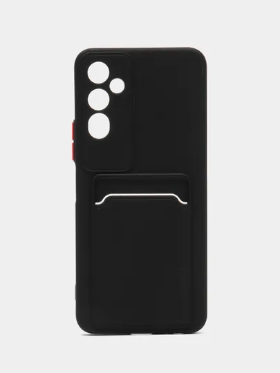 Силиконовый чехол для Tecno POVA Neo 2 (Техно Пова Нео 2), прозрачный с карманом для карт