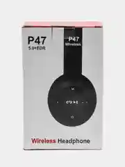 Черный беспроводные блютуз наушники P47 накладные, Bluetooth/Плеер MicroSD/AUX
