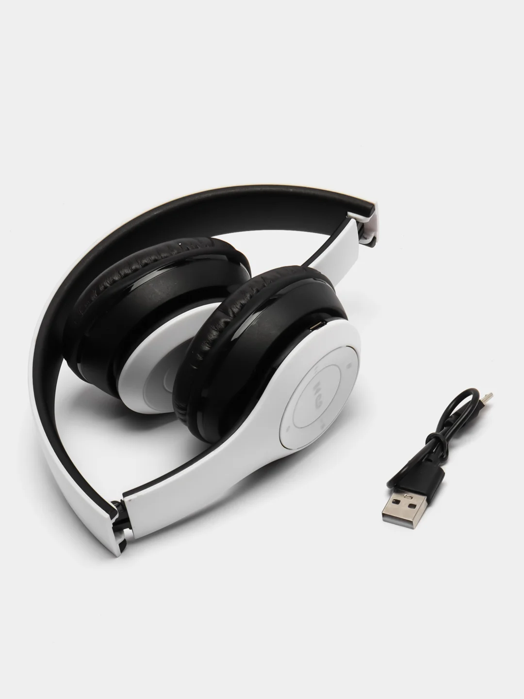 Белый беспроводные блютуз наушники P47 накладные, Bluetooth/Плеер MicroSD/AUX
