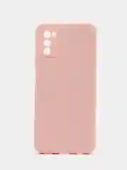 Пудровый накладка для Samsung A03S силиконовая усиленная, бархат