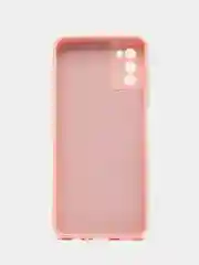 Пудровый накладка для Samsung A03S силиконовая усиленная, бархат