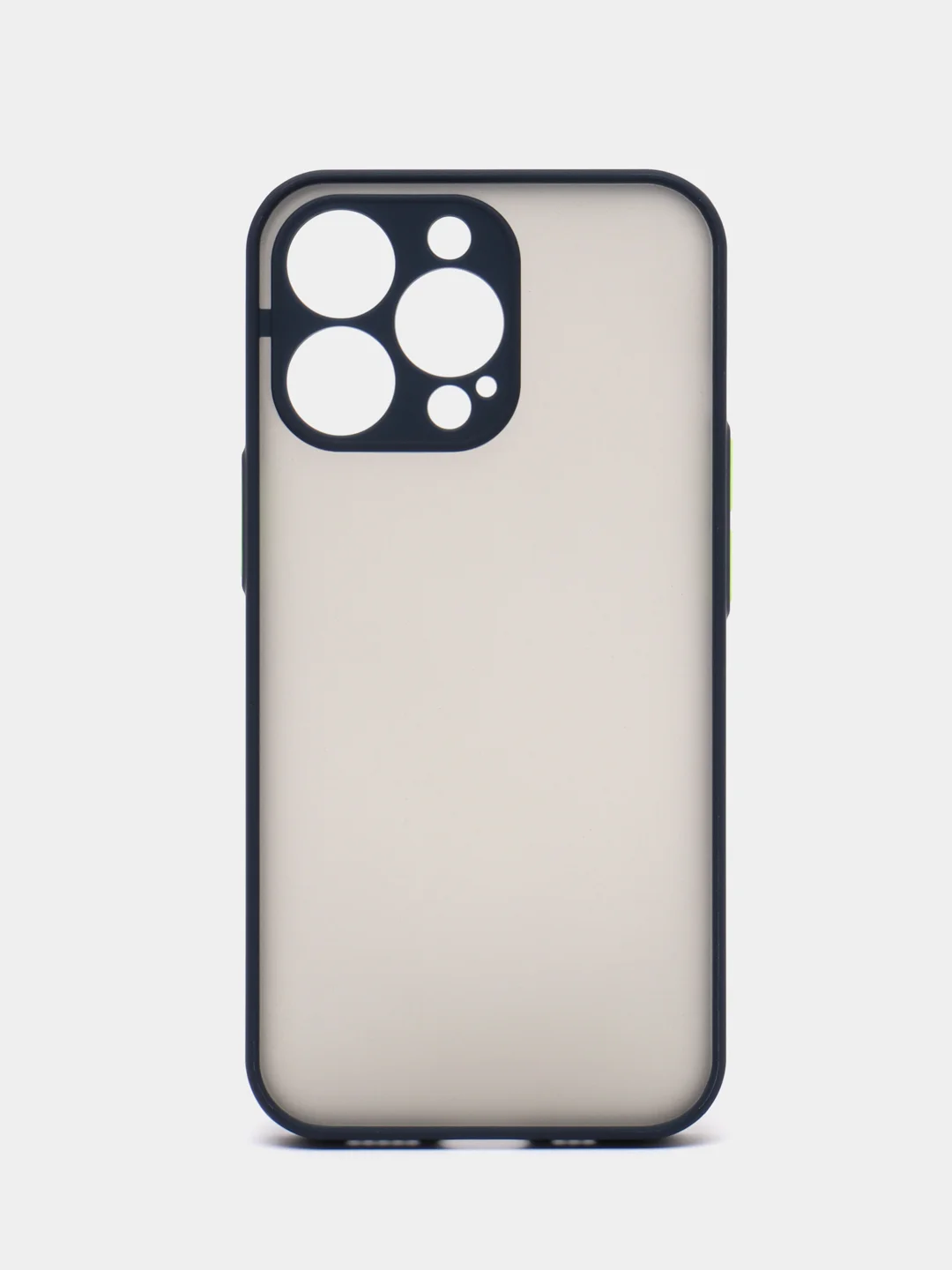 Темно-синий накладка для IPhone 13 Pro (6,1), матовая, с цветными краями + защита камеры