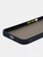 Темно-синий накладка для IPhone 13 Pro (6,1), матовая, с цветными краями + защита камеры