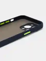 Темно-синий накладка для IPhone 13 Pro (6,1), матовая, с цветными краями + защита камеры