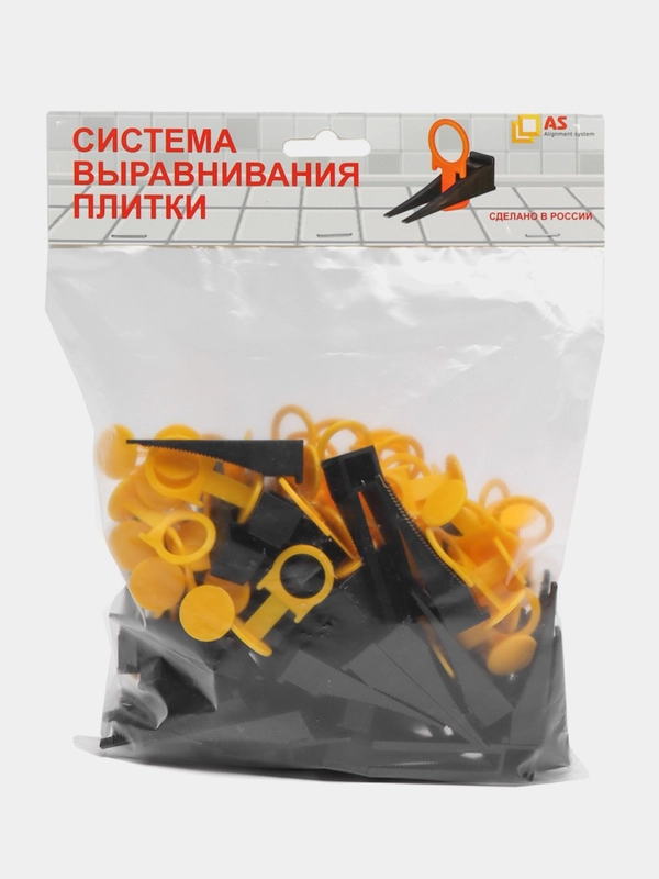 Система выравнивания плитки СВП. Зажим 1 мм - 50 шт, клин - 50 шт