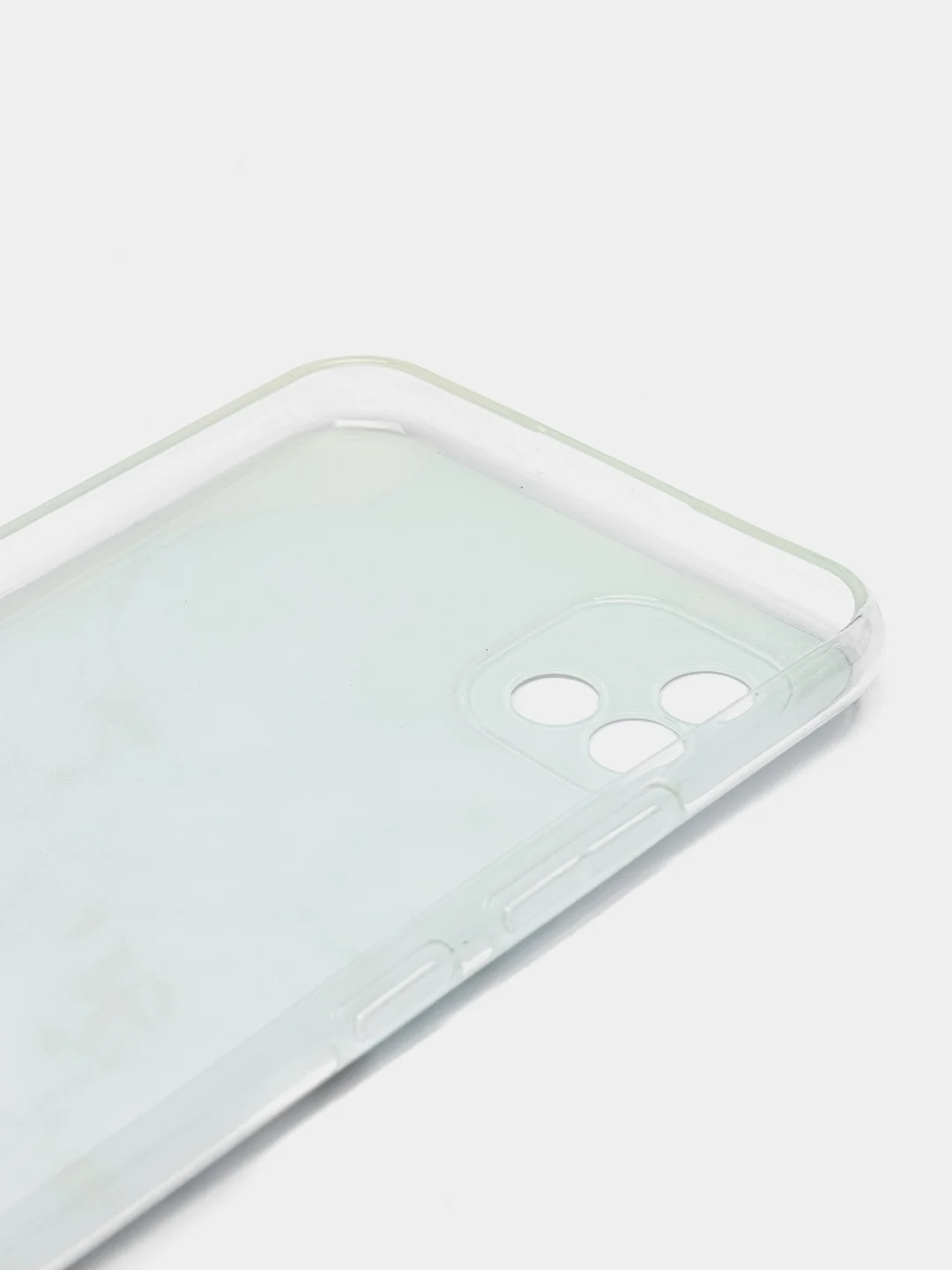 Светло-синий силиконовый чехол на Oppo Realme C11 2021 / Реалми С11 2021 с рисунком, защита камеры