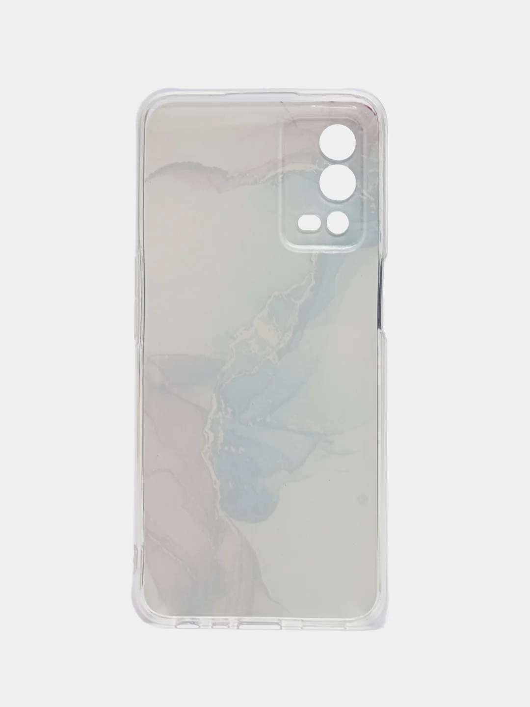 Ледяной силиконовый чехол на Oppo A55 4G / Оппо А55 4G прозрачный, с рисунком, защита камеры