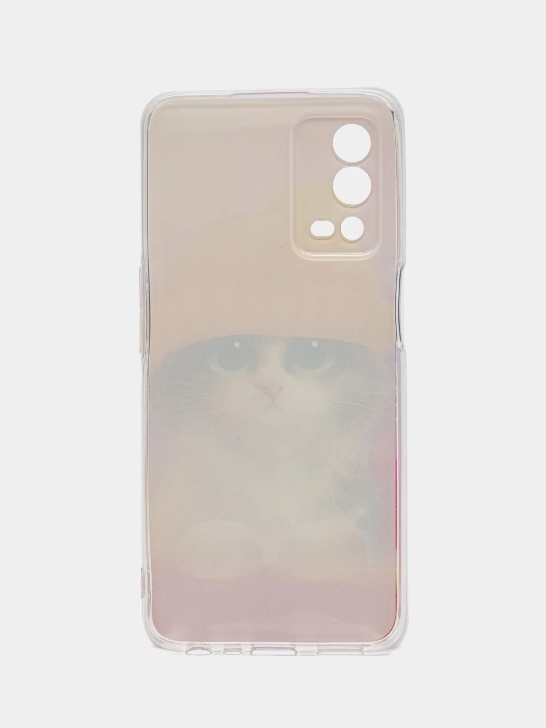 Желтый силиконовый чехол на Oppo A55 4G / Оппо А55 4G прозрачный, с рисунком, защита камеры
