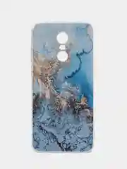Голубой силиконовый чехол на Xiaomi Redmi 5 Plus / Сяоми Редми 5 Плюс с рисунком, защита камеры