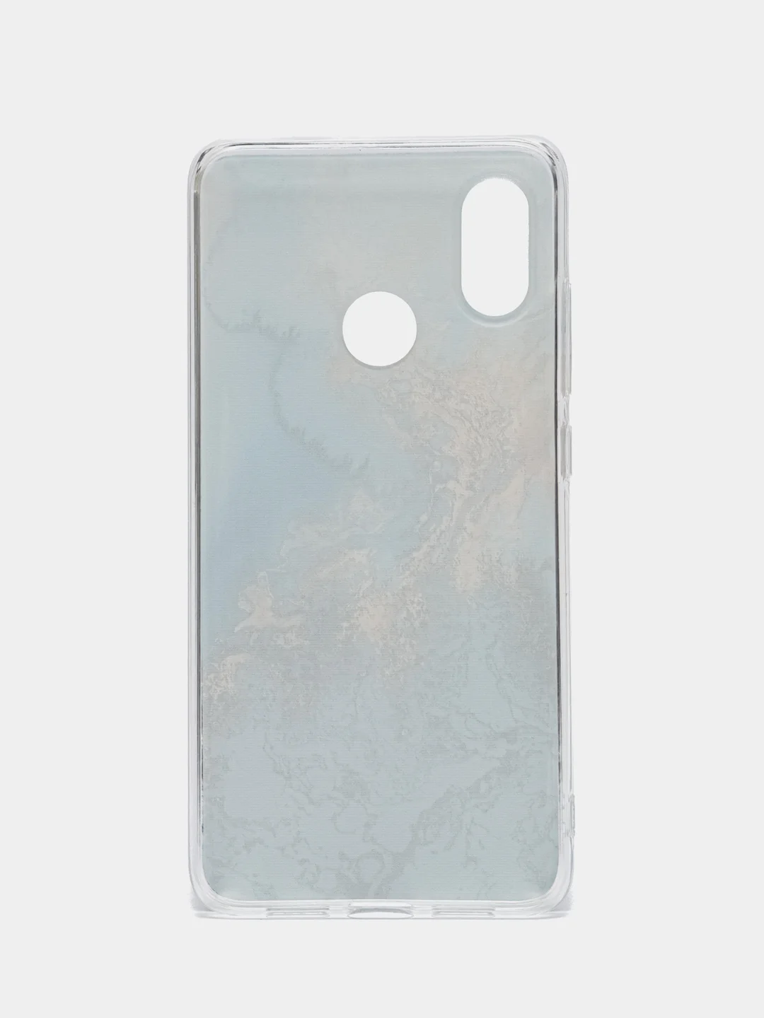 Голубой силиконовый чехол на Xiaomi Mi 8 / Сяоми Ми 8 прозрачный, с рисунком, защита камеры