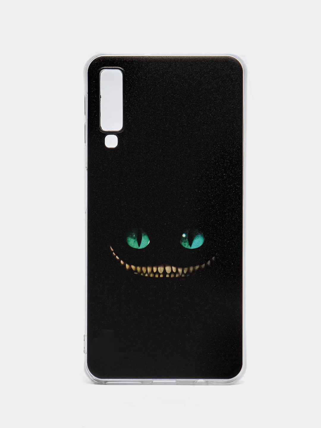 Черный силиконовый чехол на Samsung Galaxy A7 2018 / Самсунг A7 2018 с рисунком, защита камеры
