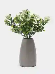 Белый каланхоэ, ягоды, искусственная зелень, букет, эвкалипт, декор для дома, осока