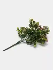 Розовый каланхоэ, ягоды, искусственная зелень, букет, эвкалипт, декор для дома, осока